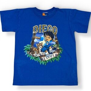 Vintage y2k Diego animal rescuer Short Sleeve Shirt Nick Jr Character Dora blue